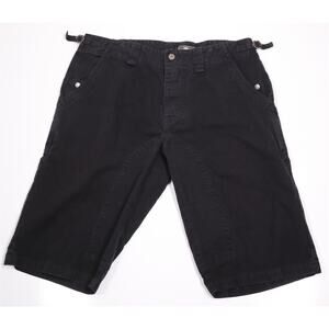 Sharpeye London Black Cotton Linen Baggy Shorts Y2k 90s Japanese XL